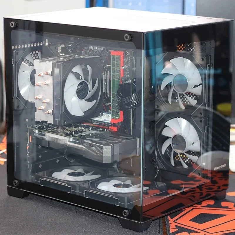 Desktop Computer I3 12100F 16GB 500G SSD RX550 4GB DDR5 Quad Core Win11 PC Desktop Computer Host Office and Household Use Gaming