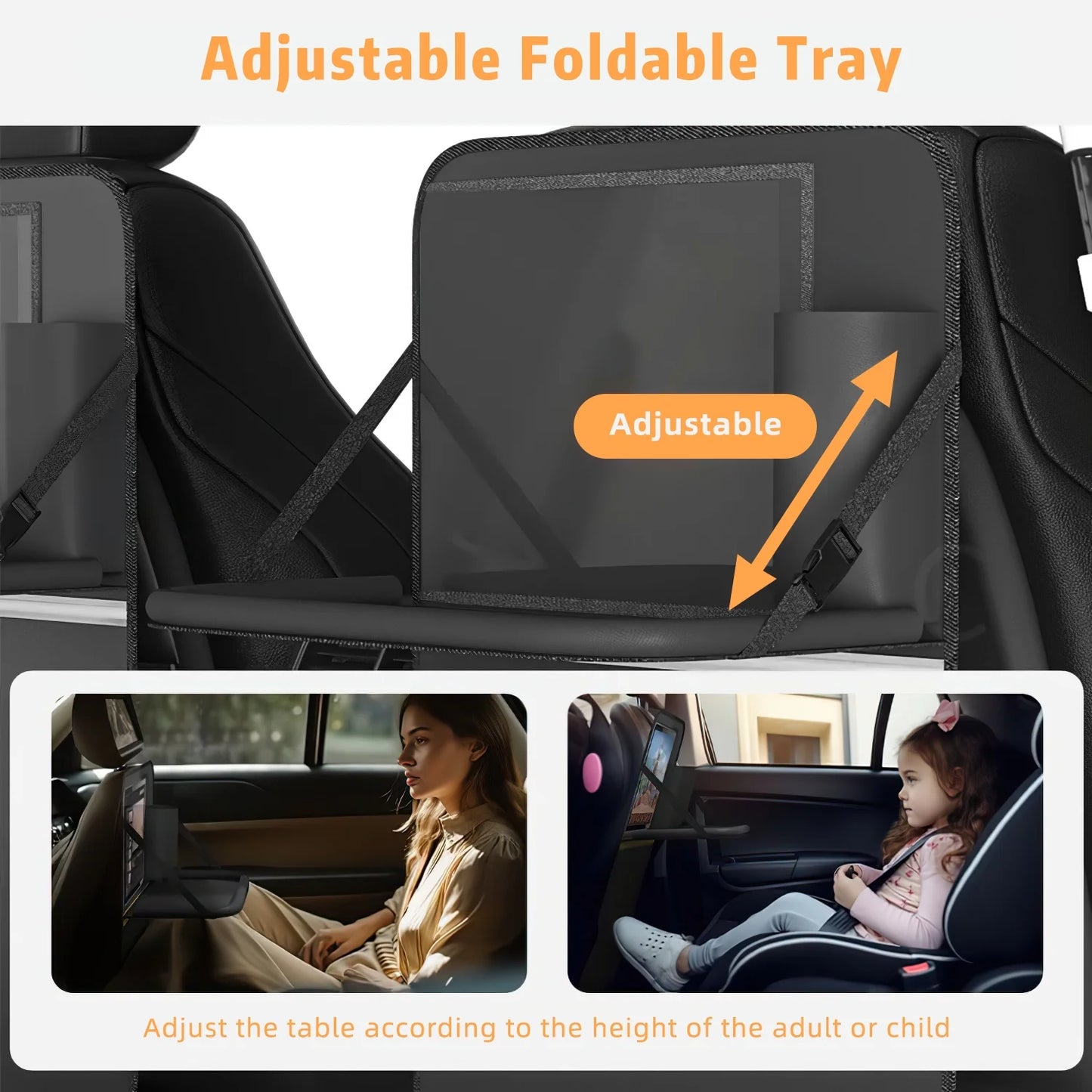 All in One Backseat Car Organizer with Tablet Holder, Compatible with 99% of Cars, Trucks, and Suvs. Multiple Pockets Car Storage Organizer for Toys, Snacks, and More