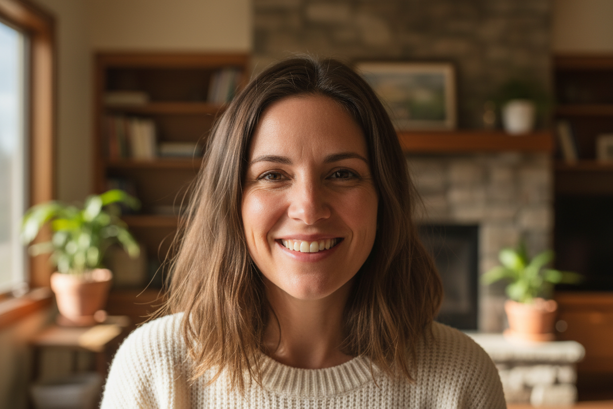 create image of a lady face smiling